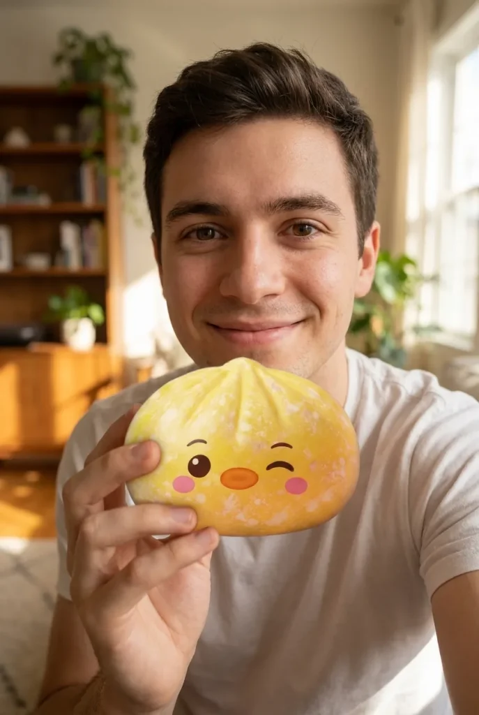 Buttercup Yellow Penguin Dumpling Squishy in everyday life
