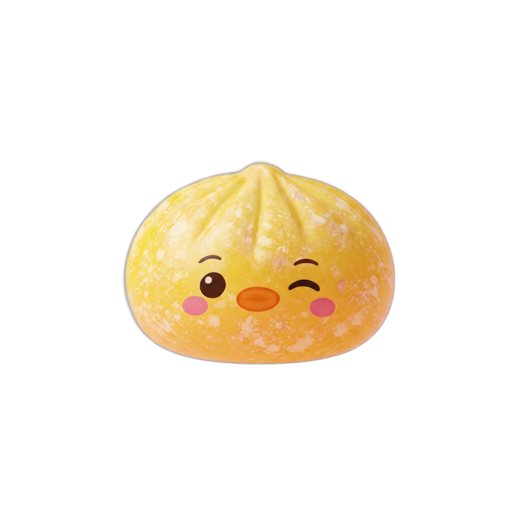 Buttercup Yellow Penguin Dumpling Squishy being squeezed, soft slow-rise foam