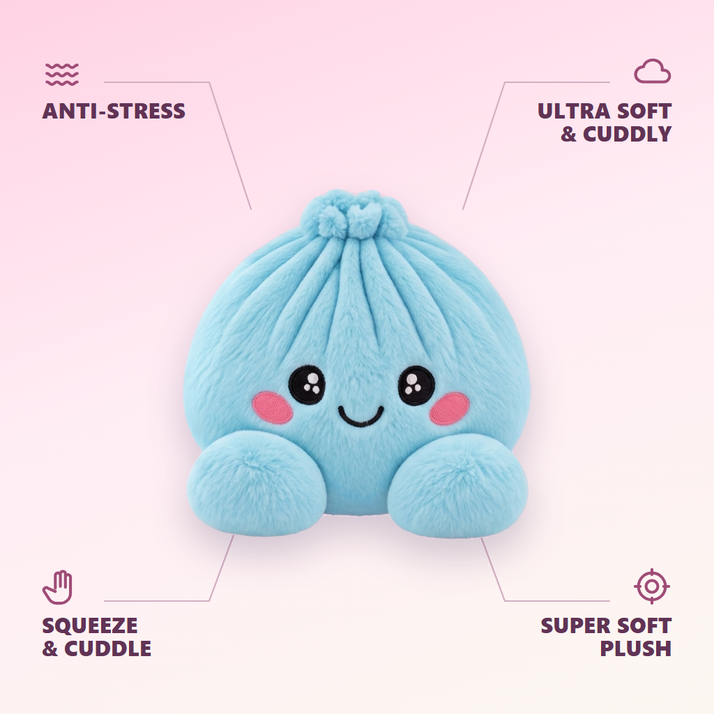 Sky Blue Dumpling Squishy Plush — its benefits
