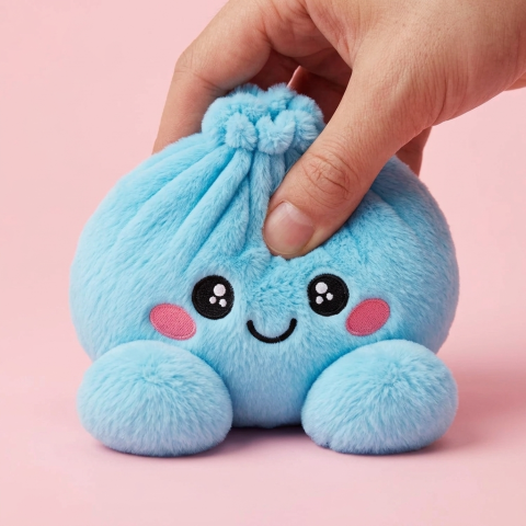 Sky Blue Dumpling Squishy Plush — slow-rise effect, the foam springs back slowly