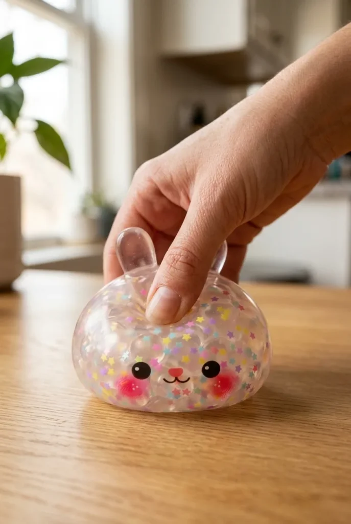 Bunny Bubble Dumpling Squishy mid-squish