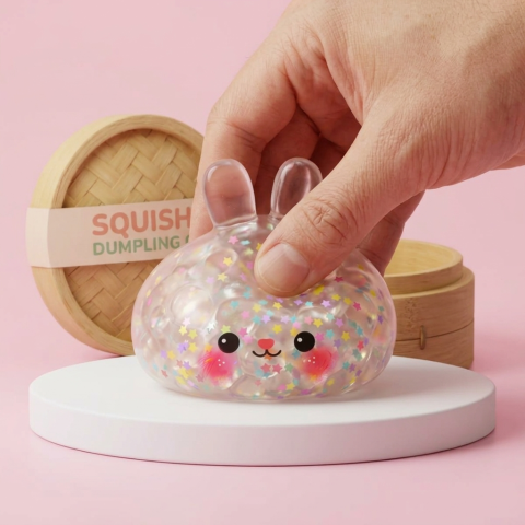 Bunny Bubble Dumpling Squishy — slow-rise effect, the foam springs back slowly