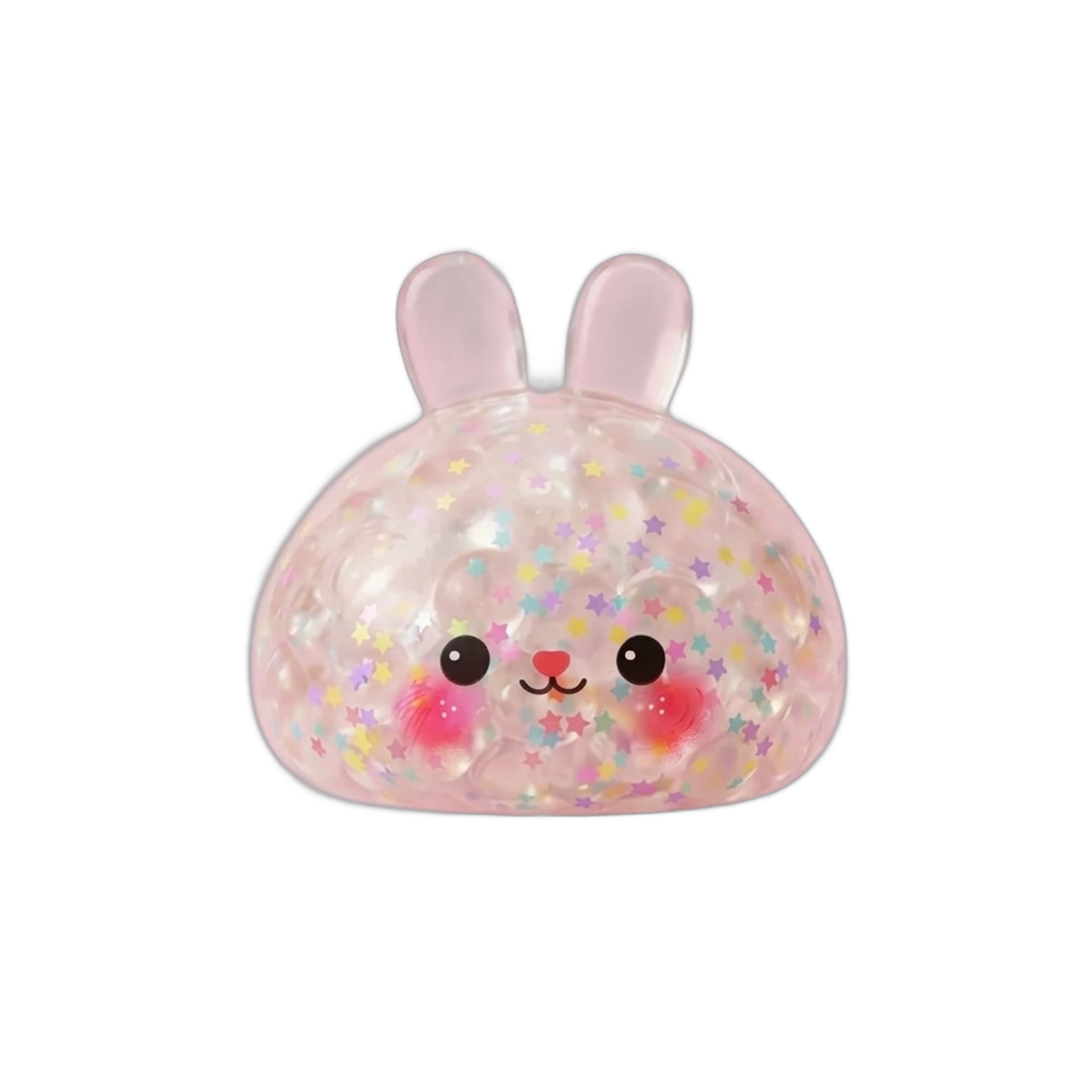 Bunny Bubble Dumpling Squishy being squeezed, soft slow-rise foam
