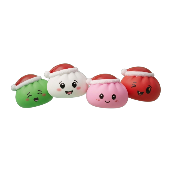 Christmas Hat Dumpling Squishy Set of 4