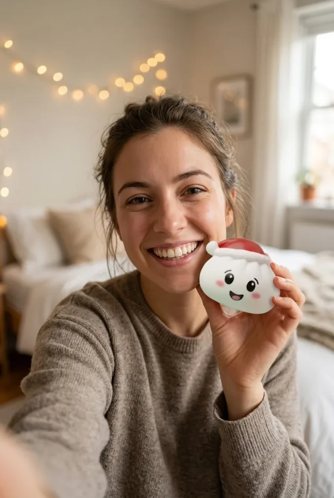 Christmas Hat Dumpling Squishy Set of 4 in everyday life