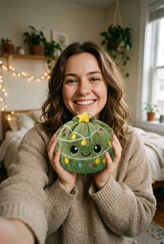 Twinkly Christmas Tree Dumpling Squishy in everyday life