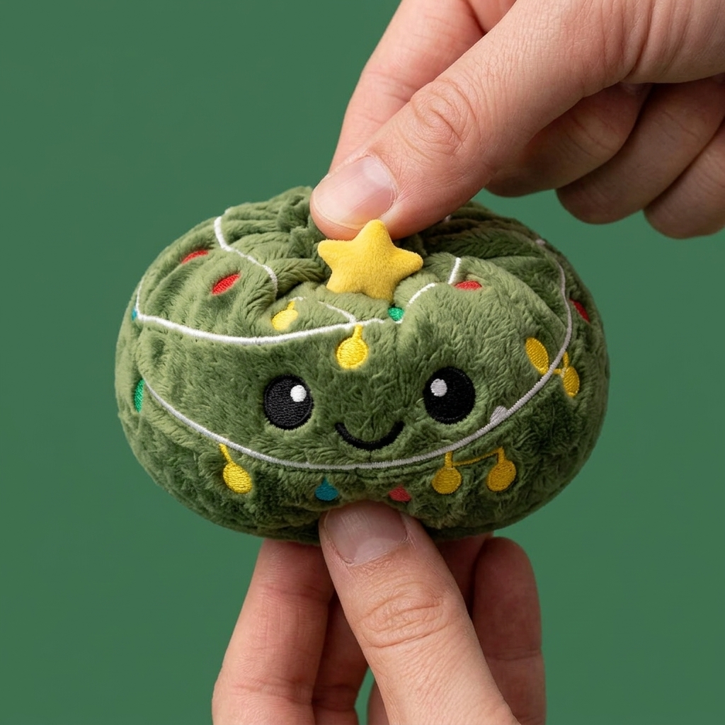 Twinkly Christmas Tree Dumpling Squishy — slow-rise effect, the foam springs back slowly