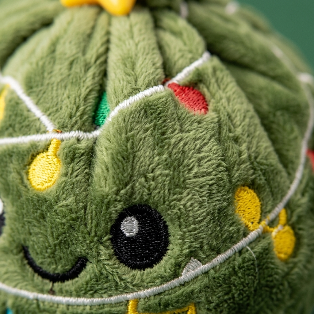Twinkly Christmas Tree Dumpling Squishy — close-up of the texture