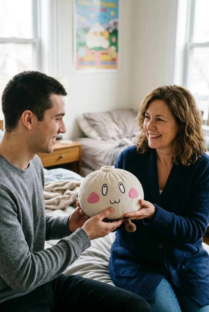 Giant Happy Face Dumpling Squishy as a gift idea