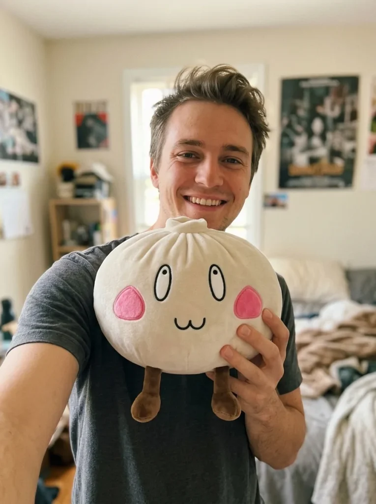 Giant Happy Face Dumpling Squishy in everyday life
