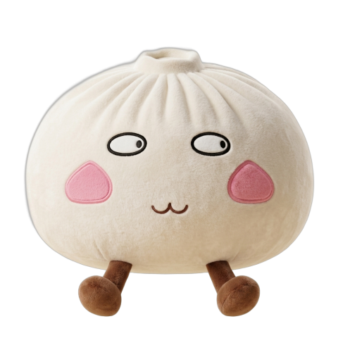 Giant Proud Dumpling Squishy being squeezed, soft slow-rise foam