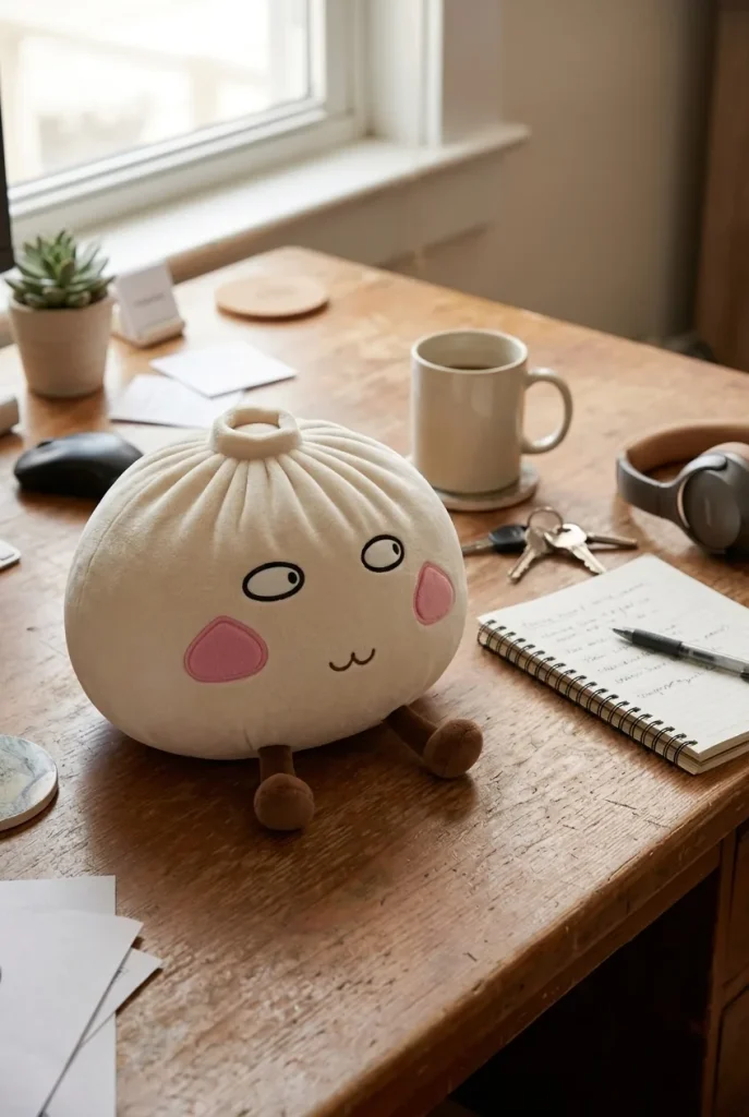 Giant Proud Dumpling Squishy on the desk