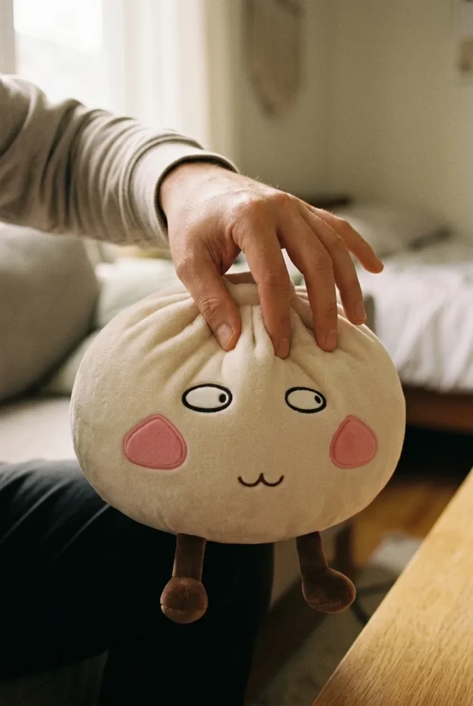 Giant Proud Dumpling Squishy mid-squish