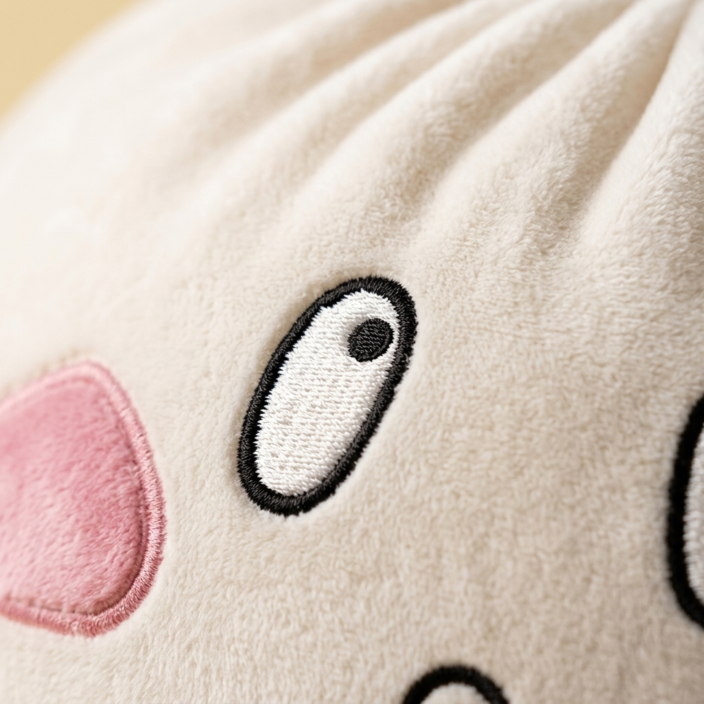 Giant Sad Face Dumpling Squishy — close-up of the texture