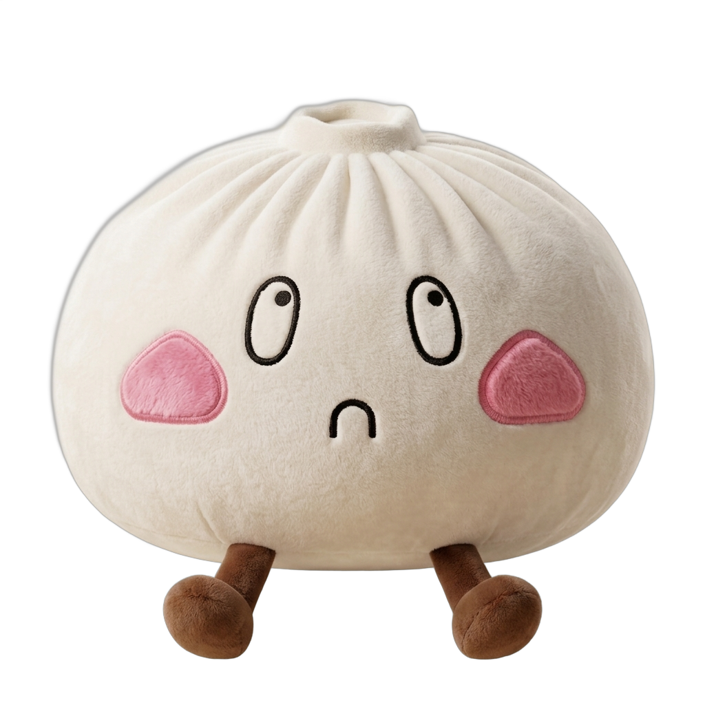 Giant Sad Face Dumpling Squishy being squeezed, soft slow-rise foam