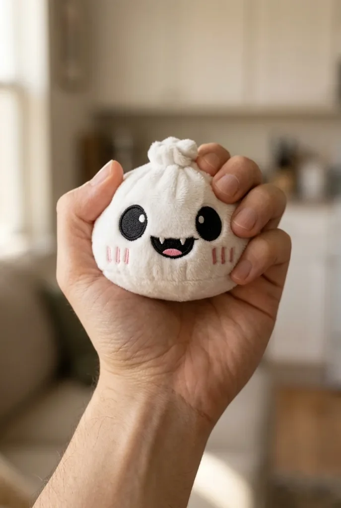 Moonlit Ghost Halloween Dumpling Squishy mid-squish