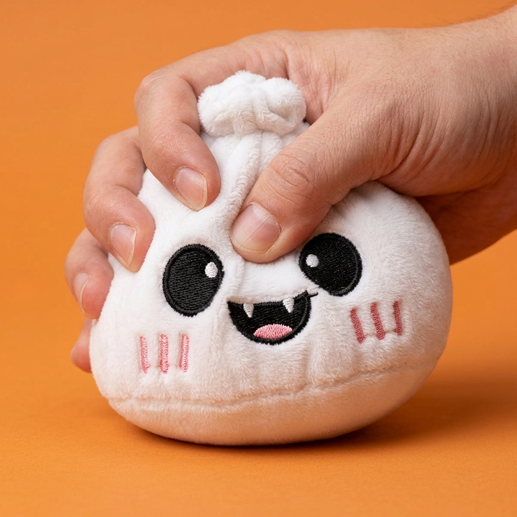 Moonlit Ghost Halloween Dumpling Squishy — slow-rise effect, the foam springs back slowly