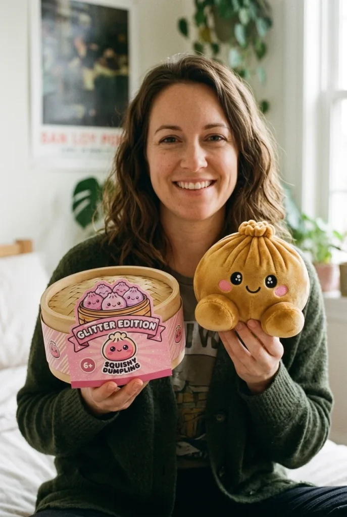 Royal Gold Dumpling Squishy with its box