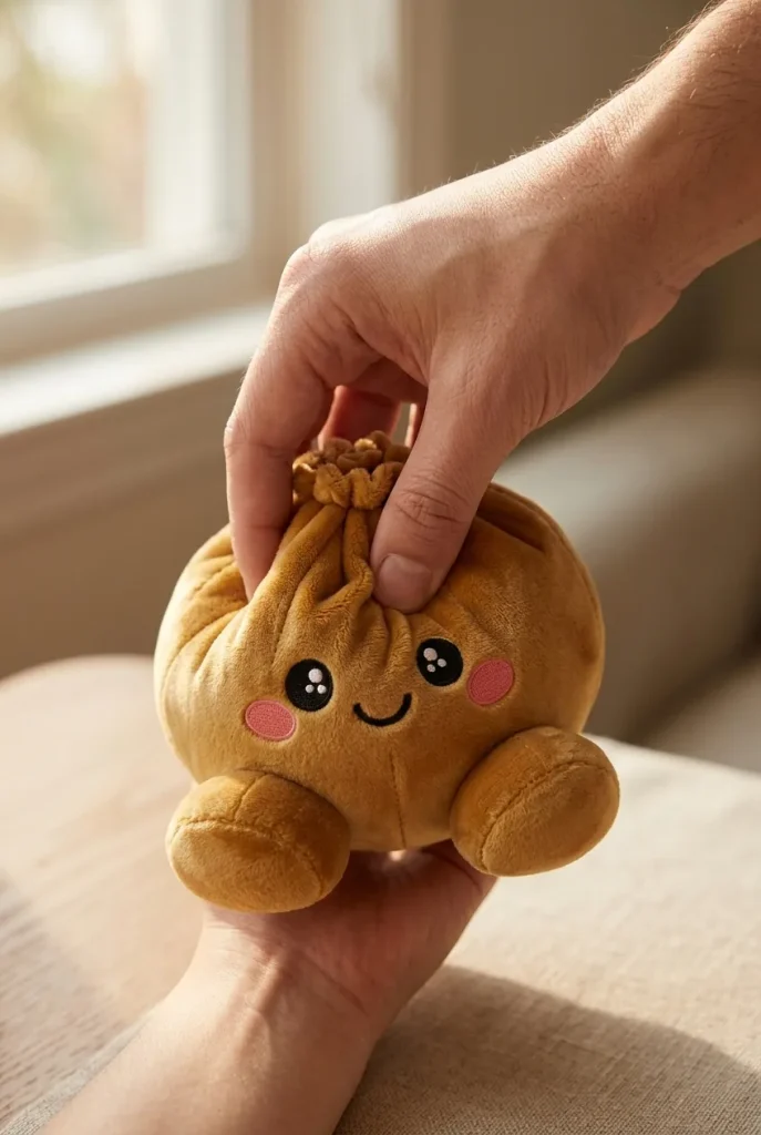 Royal Gold Dumpling Squishy mid-squish