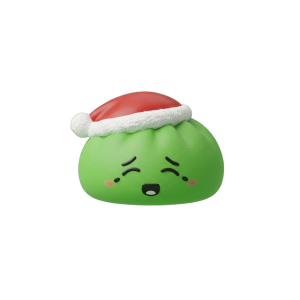 Elf Green Christmas Hat Dumpling Squishy being squeezed, soft slow-rise foam