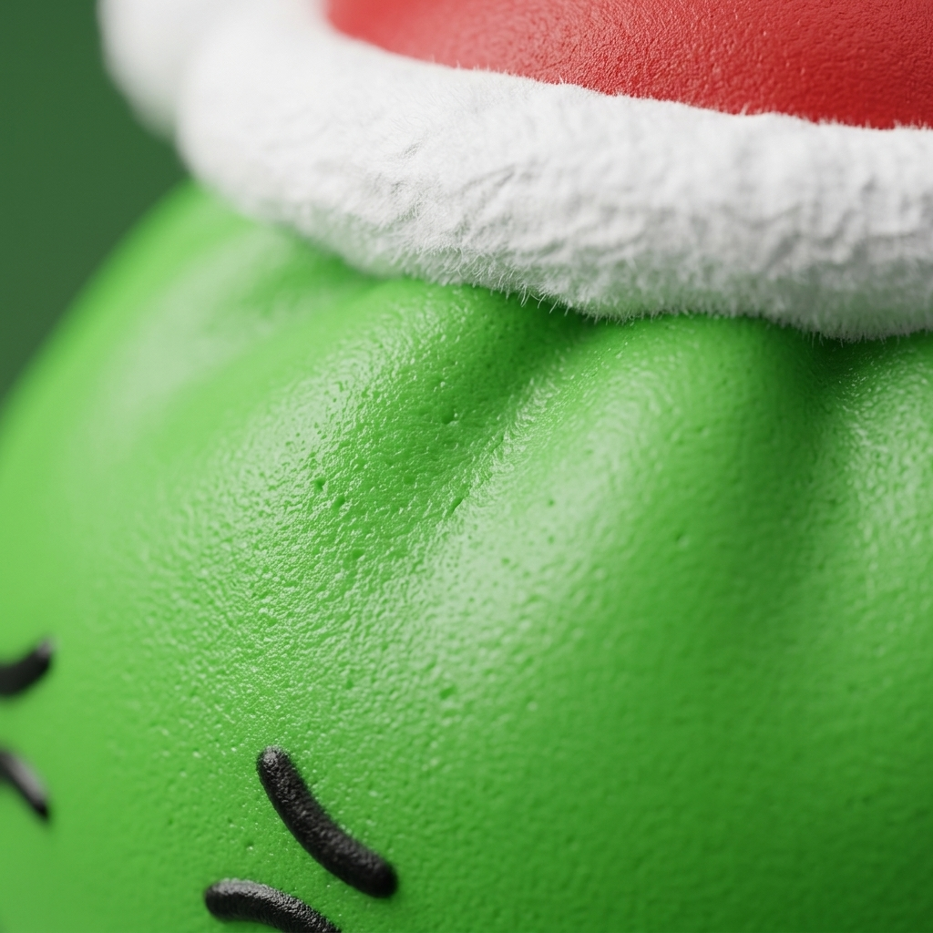Elf Green Christmas Hat Dumpling Squishy — close-up of the texture