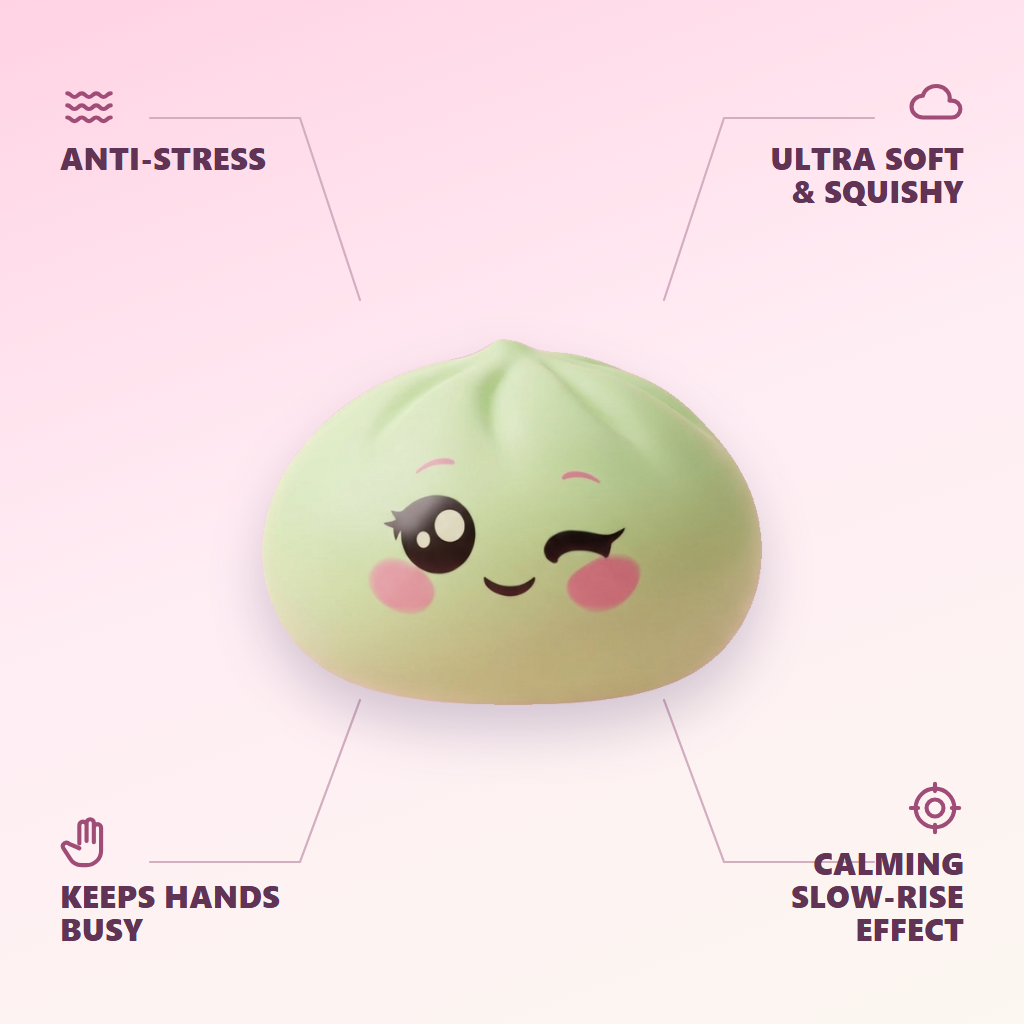 Pistachio Green Wink Dumpling Squishy — its benefits