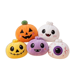 Spooky Halloween Dumpling Squishy Set of 5 being squeezed, soft slow-rise foam