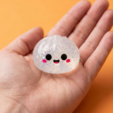 Halloween Dumpling Squishy XXL – Pack of 8 held in hand, actual size