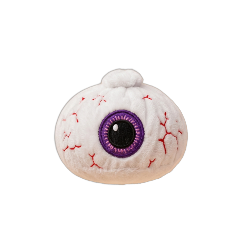 Halloween Eyeball Dumpling Squishy being squeezed, soft slow-rise foam
