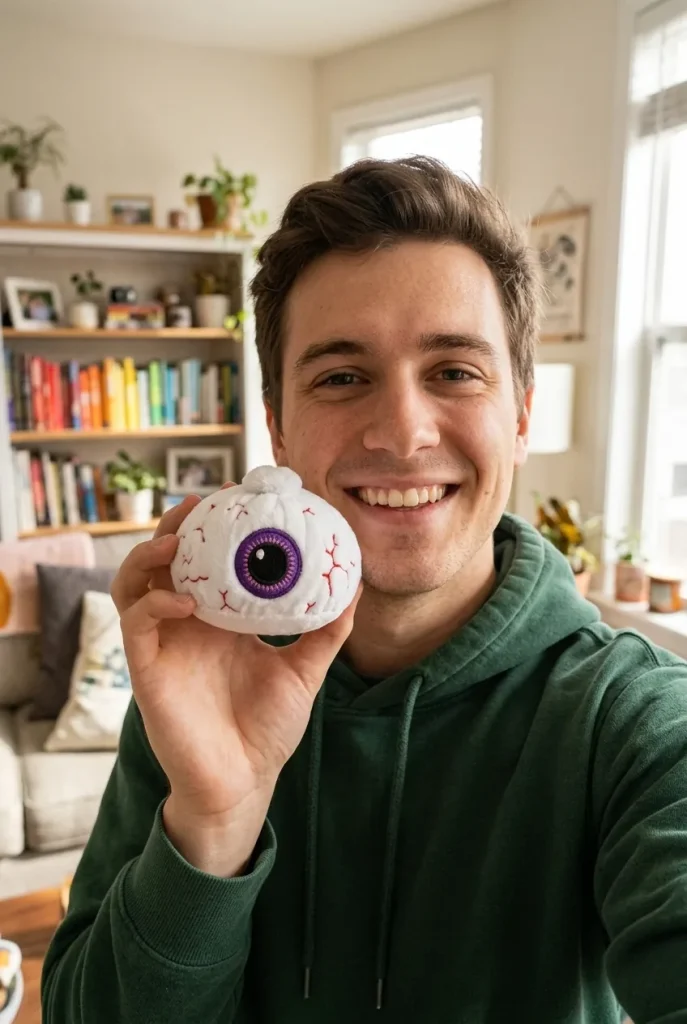 Halloween Eyeball Dumpling Squishy in everyday life