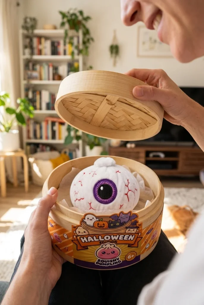 Halloween Eyeball Dumpling Squishy unboxing moment