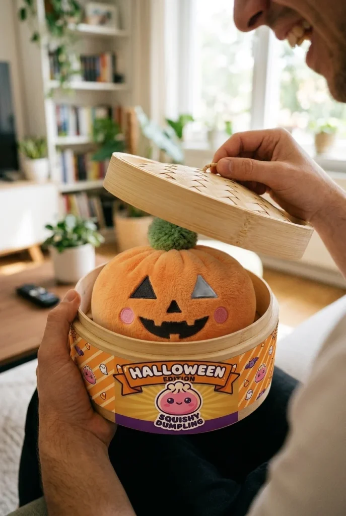 Pumpkin Halloween Dumpling Squishy unboxing moment