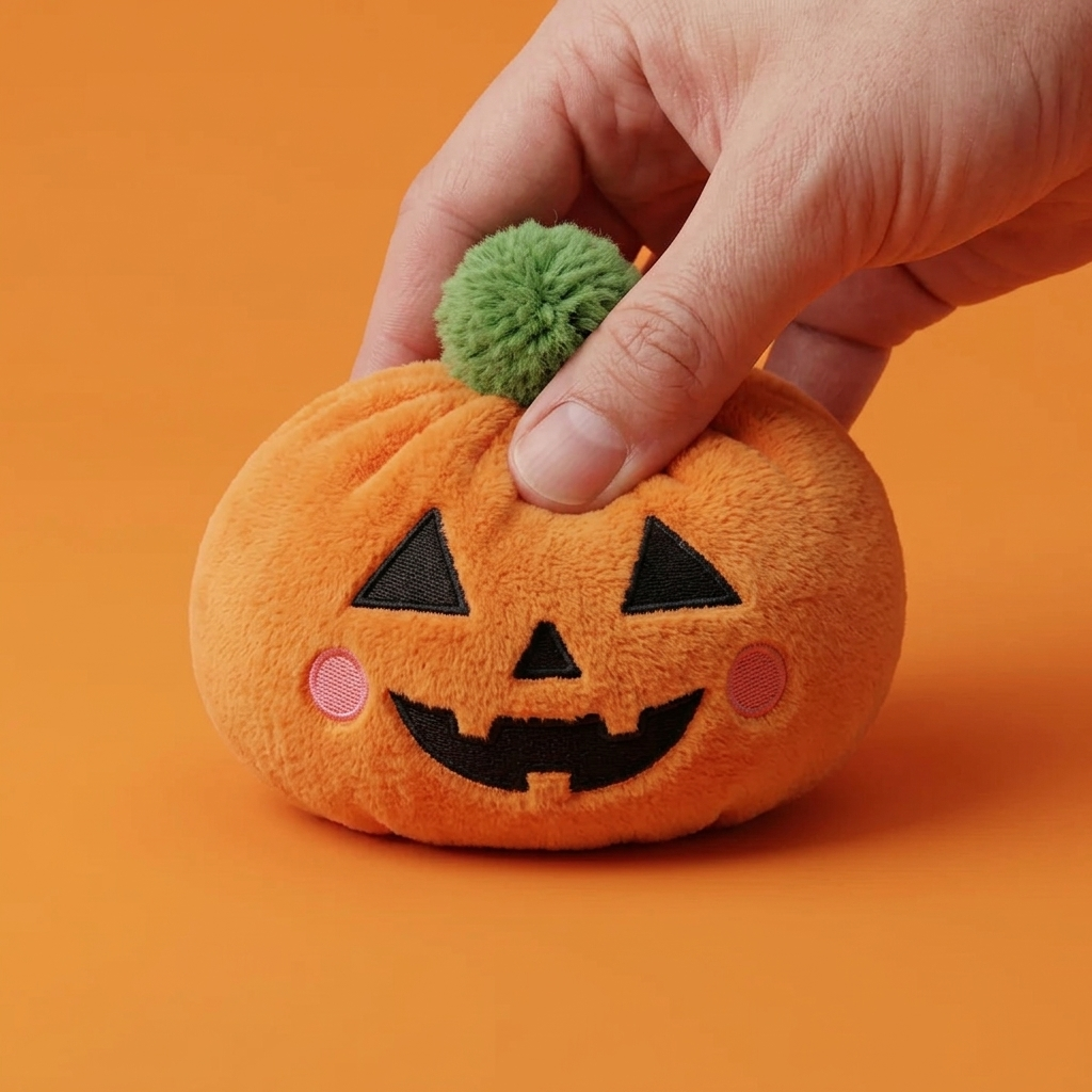Pumpkin Halloween Dumpling Squishy — slow-rise effect, the foam springs back slowly