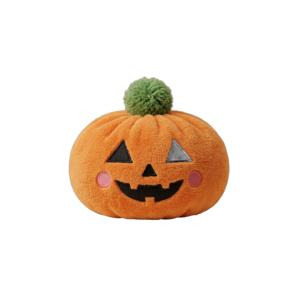 Pumpkin Halloween Dumpling Squishy being squeezed, soft slow-rise foam
