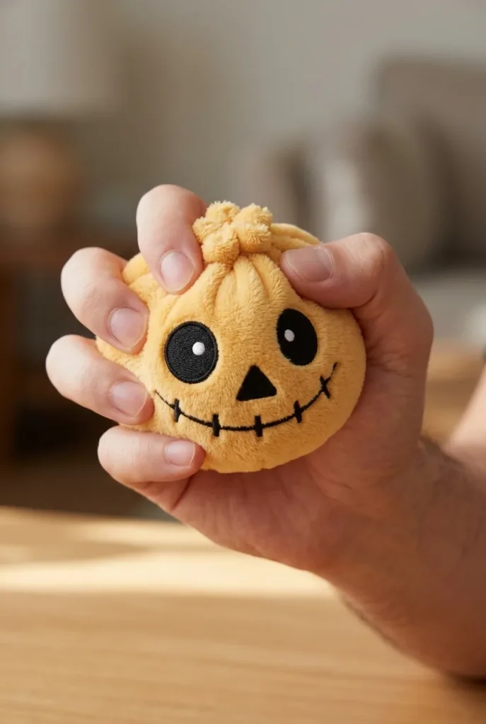 Halloween Skeleton Dumpling Squishy mid-squish
