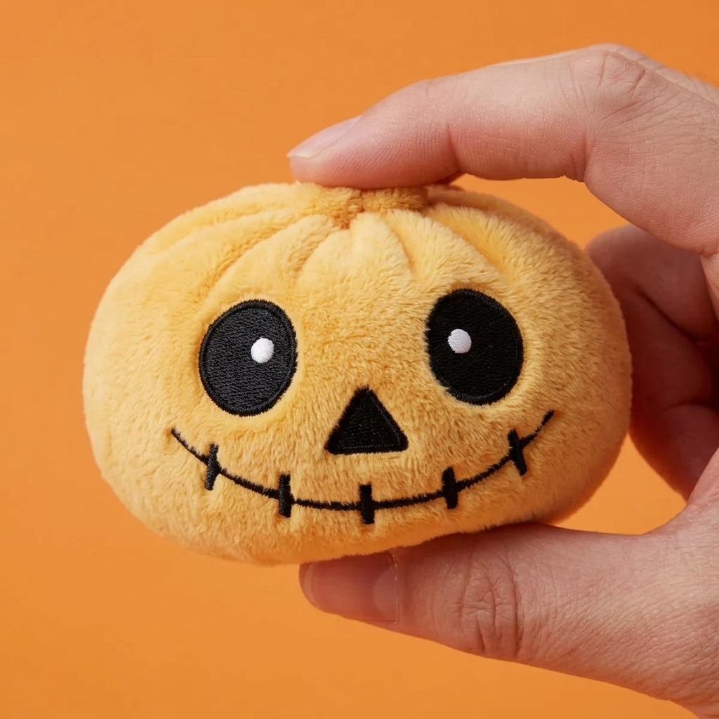 Halloween Skeleton Dumpling Squishy being squeezed, soft slow-rise foam