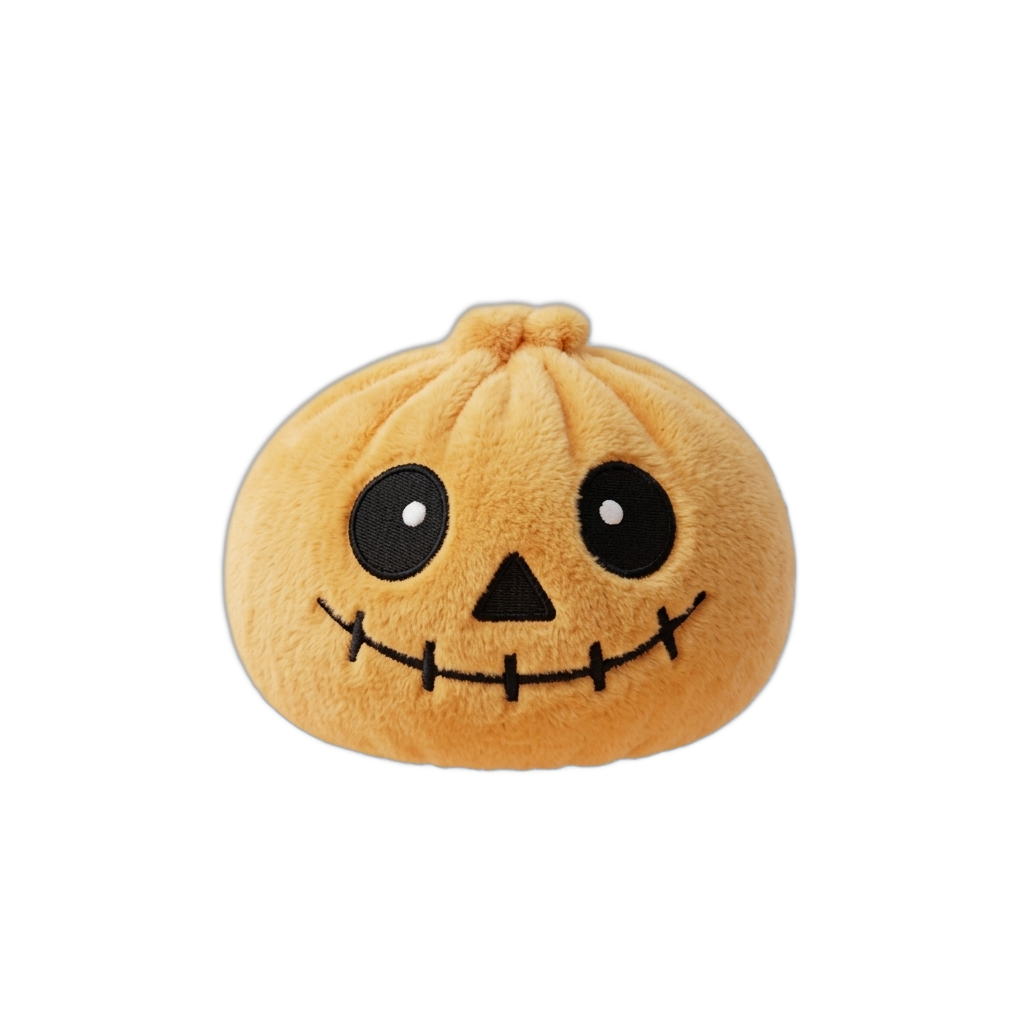 Halloween Skeleton Dumpling Squishy being squeezed, soft slow-rise foam