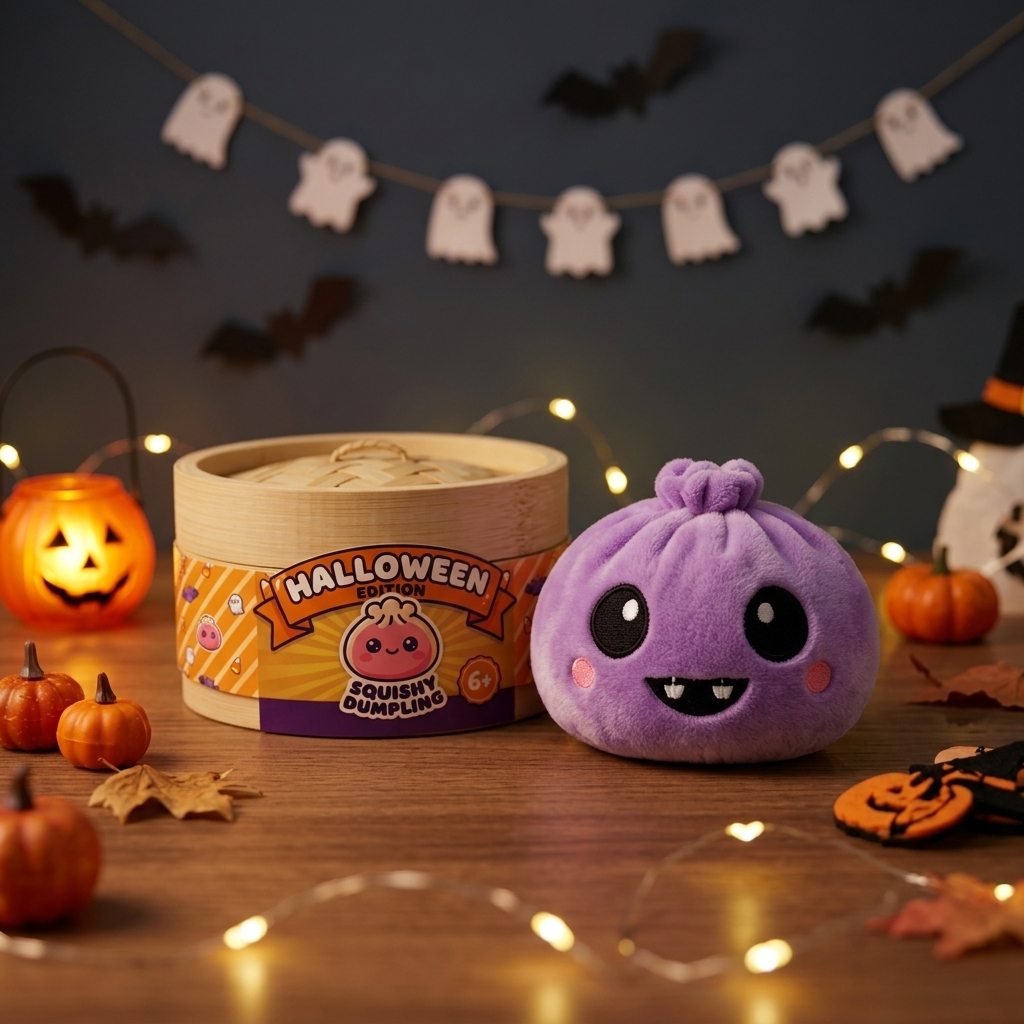 Velvet Vampire Dumpling Squishy Halloween in its kawaii setting