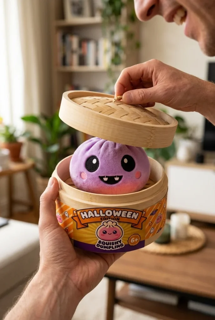 Velvet Vampire Dumpling Squishy Halloween unboxing moment