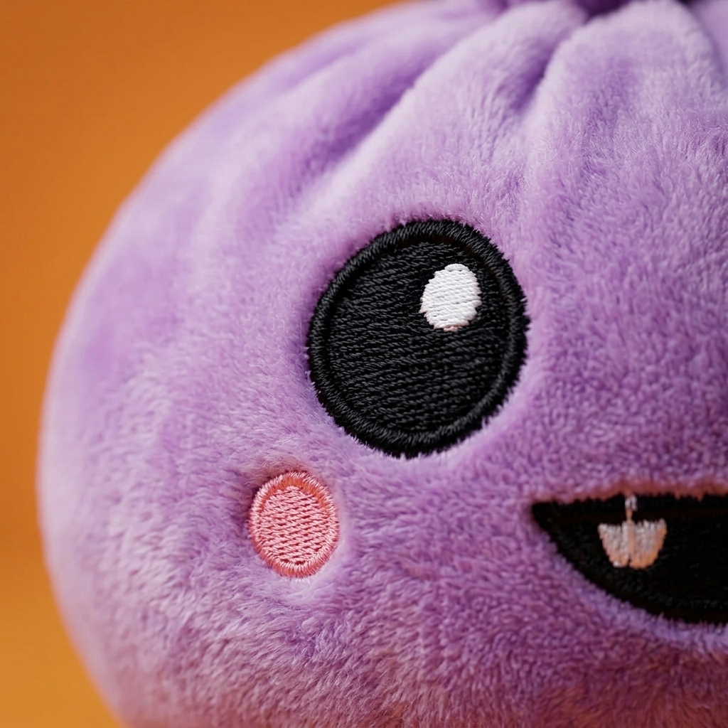 Velvet Vampire Dumpling Squishy Halloween — close-up of the texture