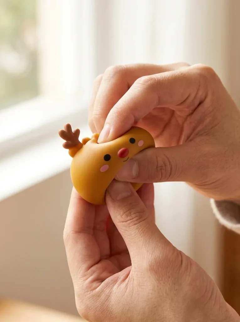 Gingerbread Mochi Dumpling Squishy Advent Calendar mid-squish