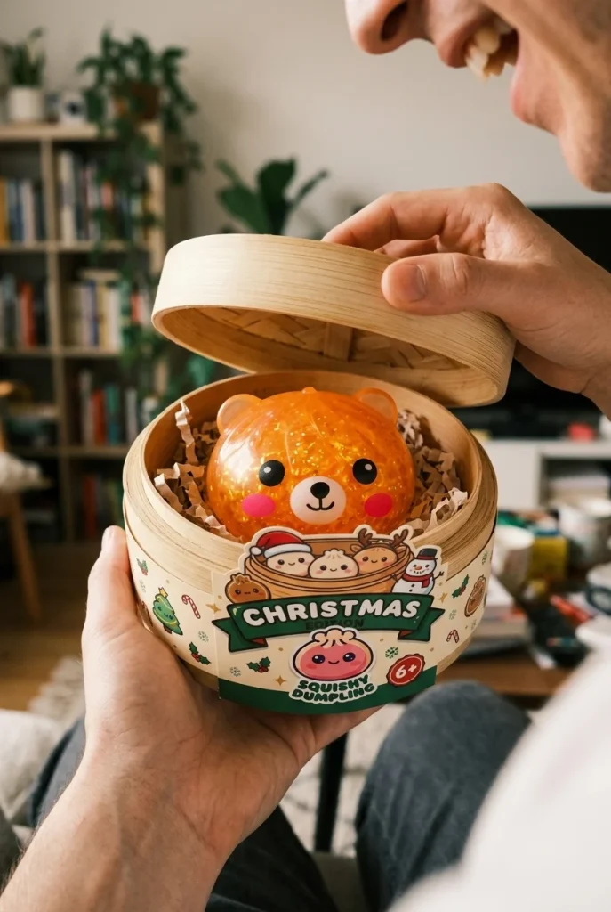 Mystery Bear Glitter Dumpling Squishy unboxing moment