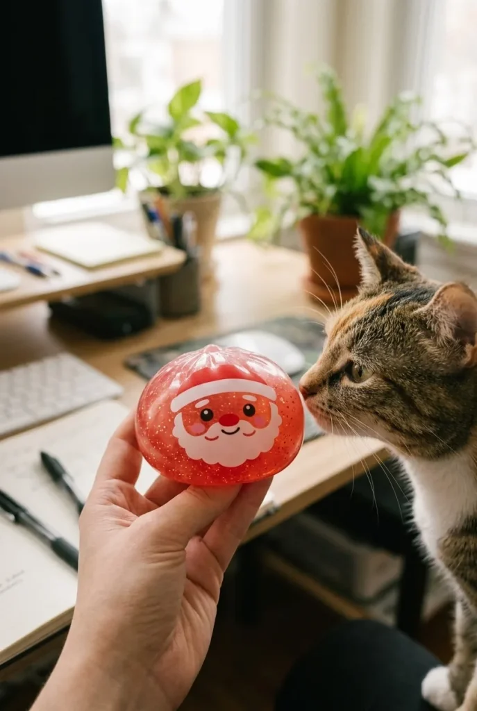 Christmas Candy Mystery Dumpling Squishy with a plush friend