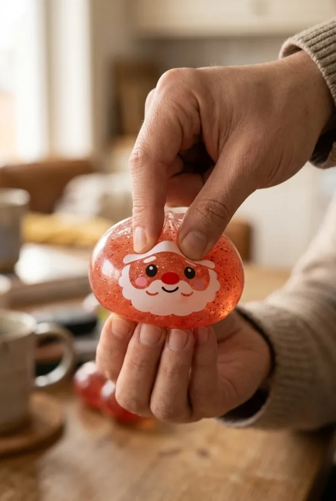 Christmas Candy Mystery Dumpling Squishy mid-squish