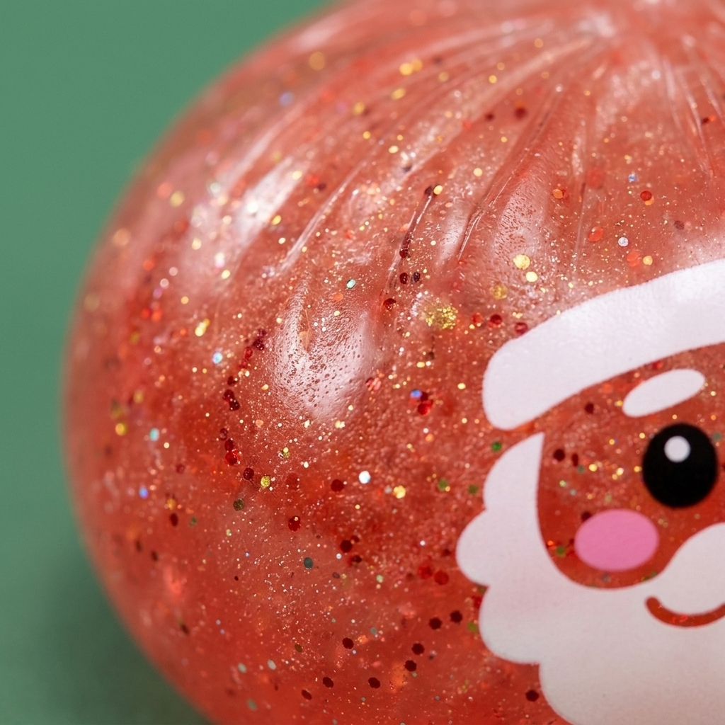 Christmas Candy Mystery Dumpling Squishy — close-up of the texture