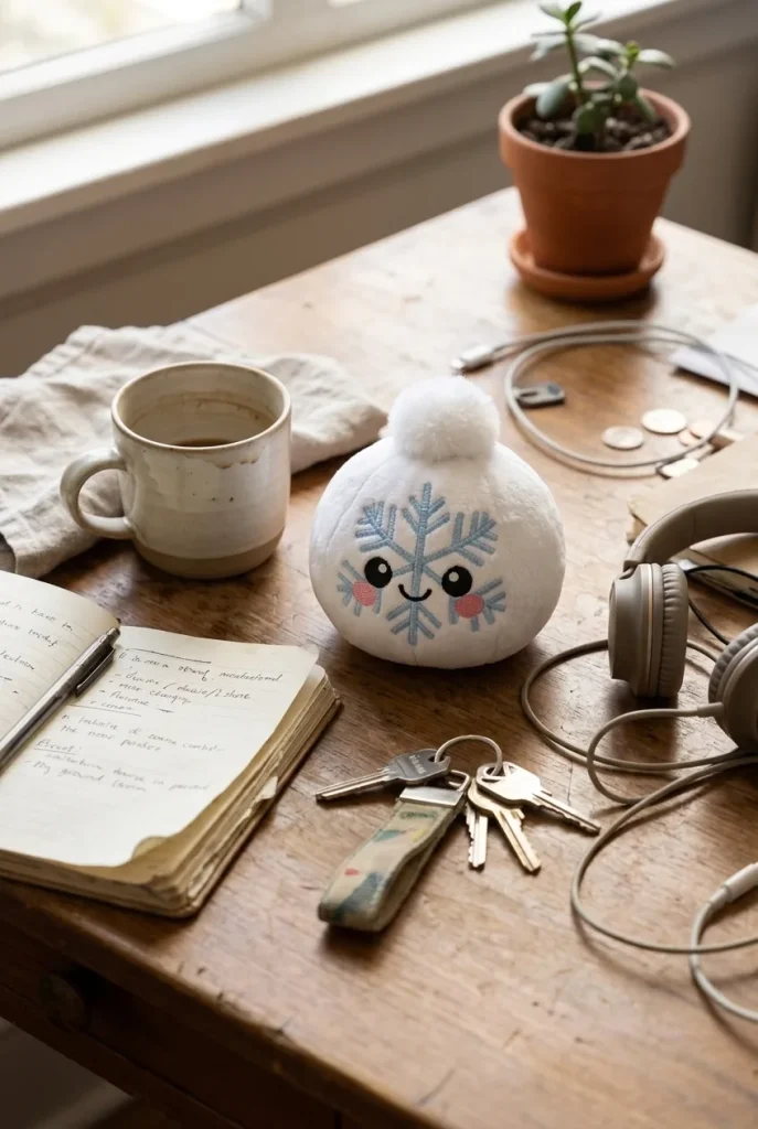 Mystery Christmas Dumpling Squishy on the desk