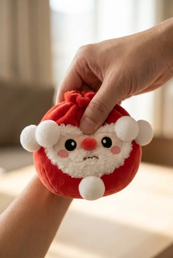 Mystery Christmas Dumpling Squishy mid-squish