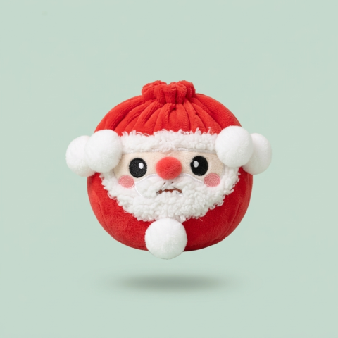 Mystery Christmas Dumpling Squishy being squeezed, soft slow-rise foam