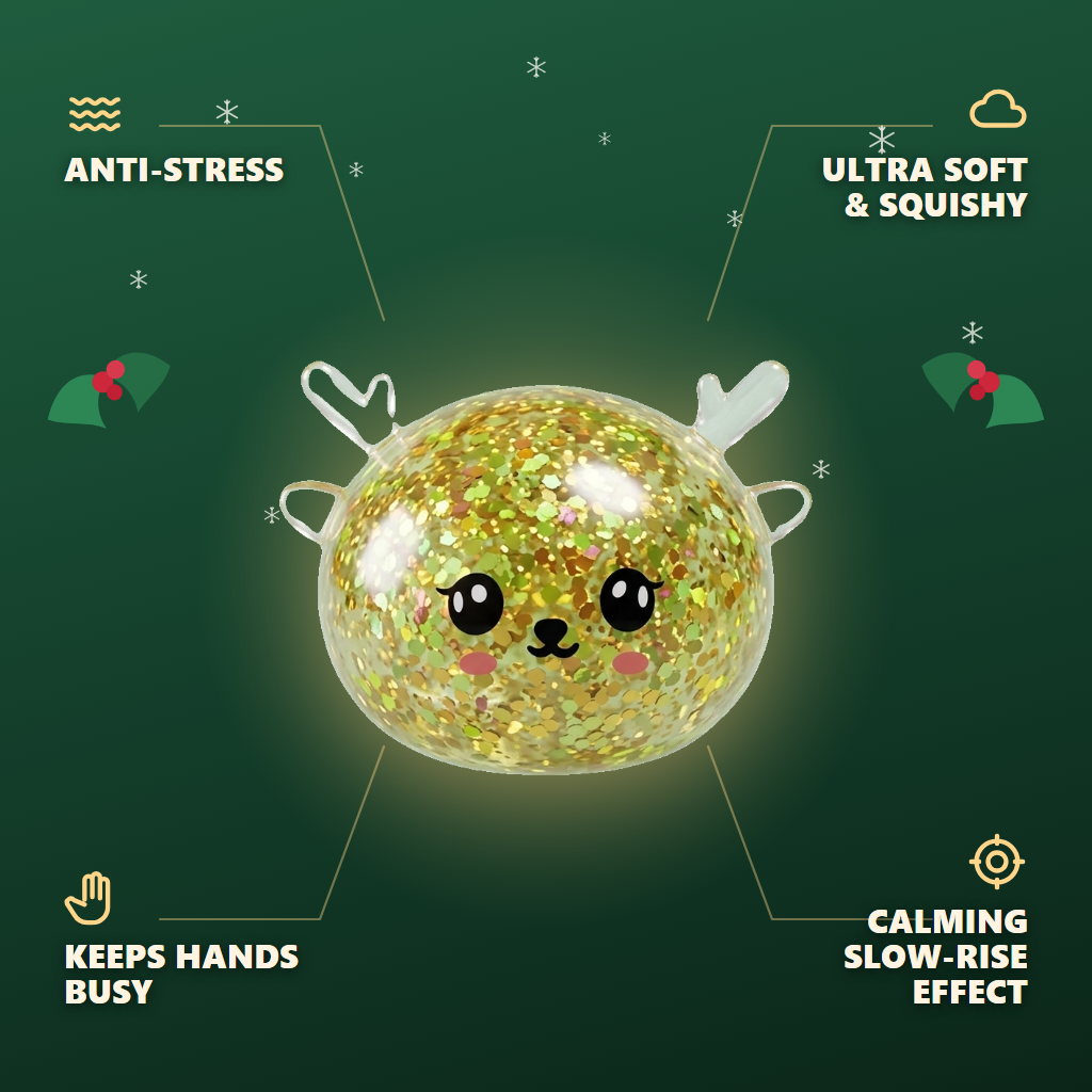 Glitter Mystery Reindeer Dumpling Squishy — its benefits