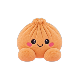 Tangerine Orange Dumpling Squishy being squeezed, soft slow-rise foam